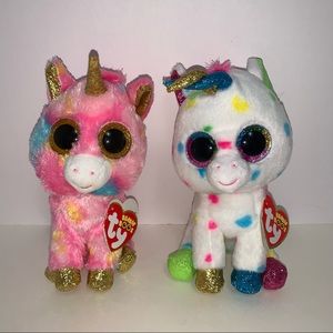 TY BEANIE BOO’S Unicorns Fantasia and Harmonie with tags plush stuffed animals